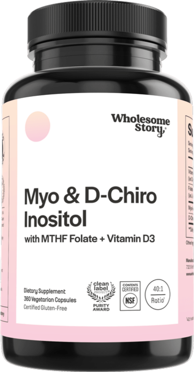 Myo-Inositol & D-Chiro Inositol + MTHF Folate + Vitamin D3, front of package