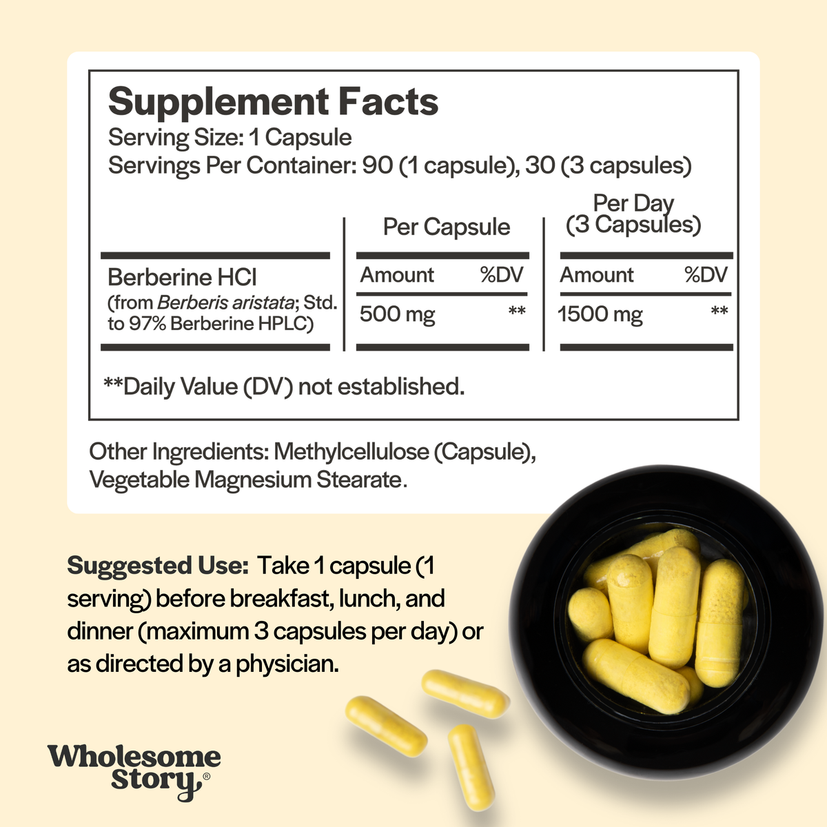 Berberine, Supplement Facts label