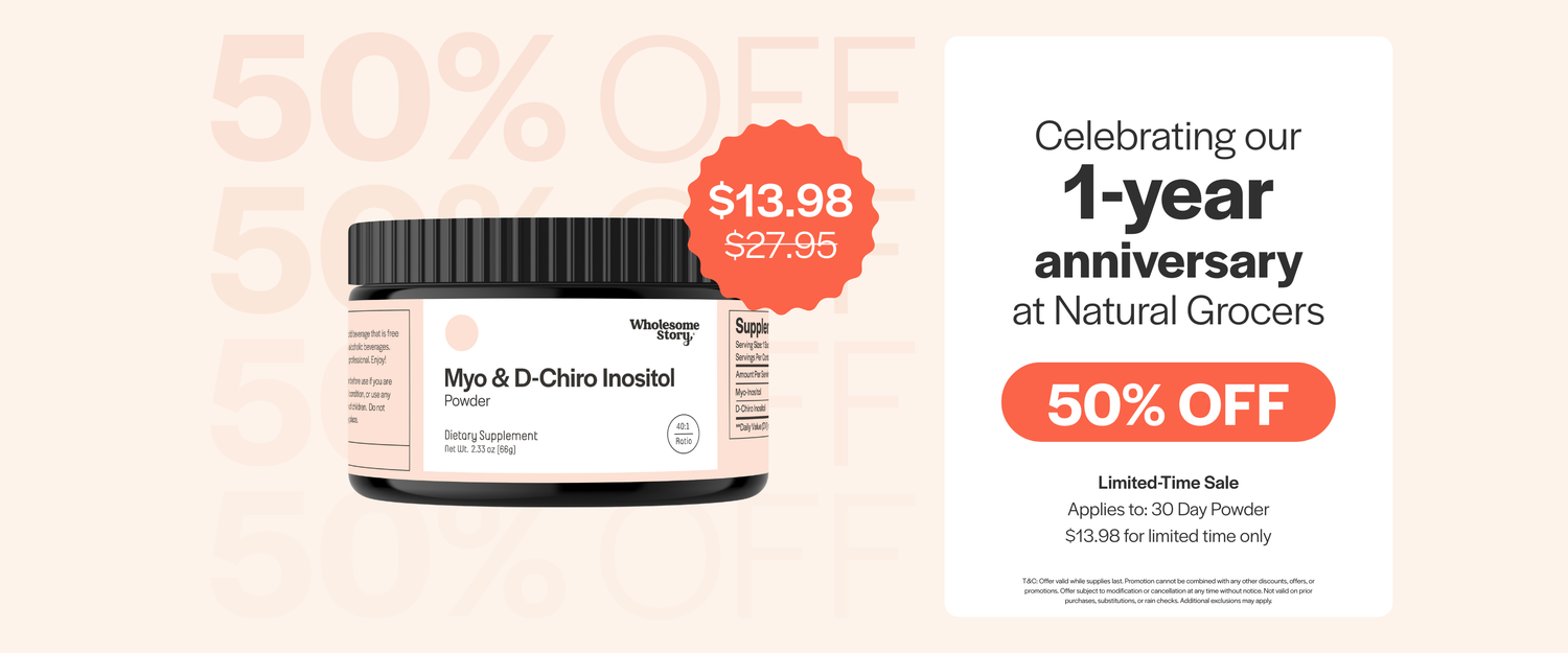 Promotional banner for a supplement jar with 50% off
