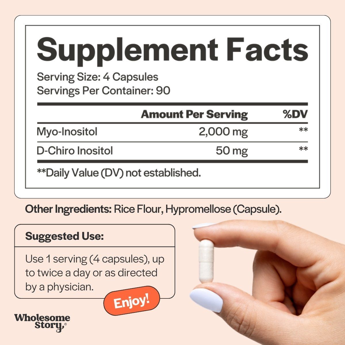 Myo-Inositol & D-Chiro Inositol, Supplement Facts label
